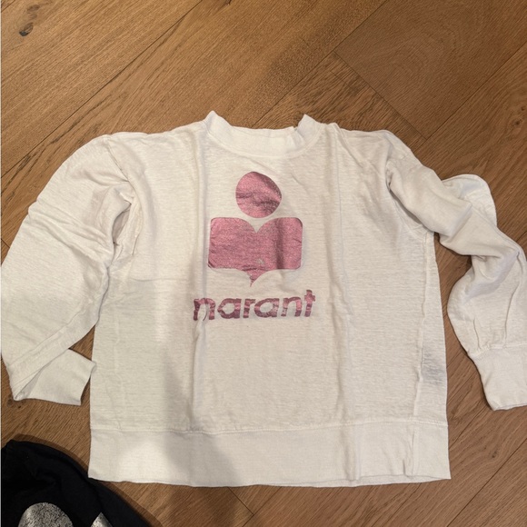 Isabel Marant Etoile klowia long sleeve top in White and Pink - Picture 1 of 3